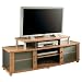 Modern Multi-Level Entertainment Console- Honeydew/ Charcoal