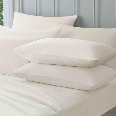 Catherine Lansfield Brushed Cotton Flannelette Pillowcase Pair - Cream by Turner Bianca