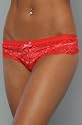 Betsey Johnson The Wide Side Thong in Cherry Tart,Intimates for Women