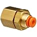 SMC KQ2E Push-to-Connect Tube Fitting, Bulkhead Connector, Brass Body, Tube OD x NPT Female, Inch