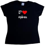 Fruit of the Loom - T-Shirt J'aime Hyères - femme - Noir