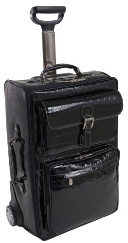 Siamod 35685 Cappuccini Italian Leather 21-Inch Ladies Carry On Black