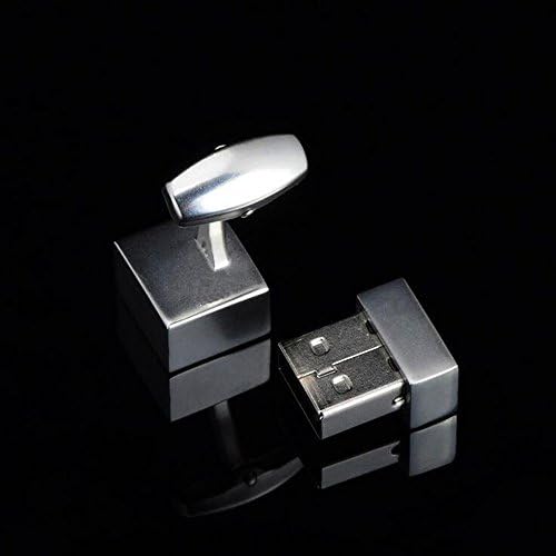 Extravagant Crown USB Silver 8GB Flash Drive Memory Cufflinks with Magnetic Closure Hidden Cap Reveals Flash Drive Memory