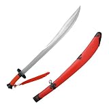 Qing Dynasty Ox Tail Kung Fu Broad Sword w/ Scab Red