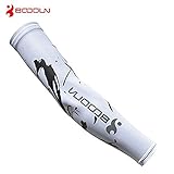 Pardus™ Unisex Compression Cooling Arm Sleeves UV Protection Sun Protection for Bike Cycling/Hiking/Golf--A Pair (White Totem, L)