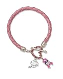 Logoart Miami Dolphins Breast Cancer Awareness Pink Rope Bracelet