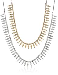 Lucky Brand Two-Tone Spikes Double Strand Necklace, 26"