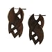 SIBERUT - Organic Hand Carved Sono Wood Earrings with Wood Post - From Indonesia - Sold as a Pair - 25mm x 55mm