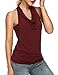 Zeagoo Women's Faux Crystal Twinset Tank Top Blouse, Large, Wine Red