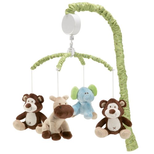 Crown Craft Organic Musical Mobile, Brown/Green