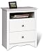 Prepac Monterey White 2-Drawer Tall Night Stand