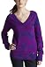 Roxy Junior's "Persimmon" V-Neck Sweater,Petunia,Medium