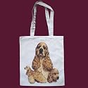 Cocker Spaniel Print Shoulder Tote Bag