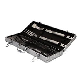 Grillfinity 110200 Gourmet 5-Piece Grilling Tool Set, with Case by