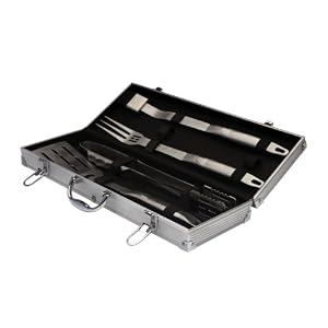 Grillfinity 110200 Gourmet 5-Piece Grilling Tool Set, with Case by
