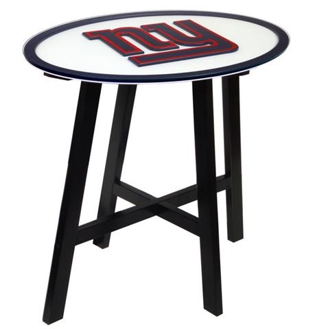 New York Giants NY Wooden Pub Table With Glass Top