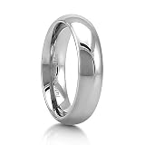 Tungsten Ring Wedding Band Polished Dome Comfort Fit 6 mm - Ideal Gift For Anniversary, Engagement, Wedding, Birthday, For Him