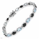 Pleasant Bracelet With 20.71ctw Precious Stones - Genuine Sapphires, Topazes Beautifully Crafted in 925 Sterling silver. Total item weight 16.7g Length 8in - Certificate Available.