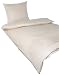 Kinzler B-02567/79 Baumwoll-Satin Bettw&auml;sche Dobby Stripe 2-teilig, 80 x 80 cm und 155 x 220 cm sand