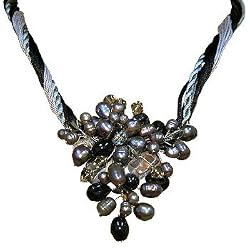 Flora in Fauna Pearl & Crystal Pendant - Night Sky (Water Element)