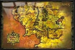 The Lord Of The Rings - Map Of Middle Earth - Framed Movie Poster (Size: 36" x 24")