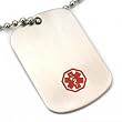 Medical ID Information Necklace Stainless Steel 26"