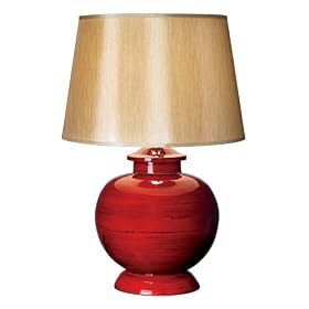 Red Lacquer Bamboo Pot Table Lamp