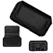 Executive Black Horizontal Leather Side Case Pouch with Belt Clip and Belt Loops for Samsung Omnia i900 i910, i908 / Samsung Instinct M800, M810, S30 / R800 Delve / EPIX i907 / Blackjack i617 / Jack i637 / Samsung Magnet A257, A177 / SGH-T349 [Perfect Fit by Accessory Export]
