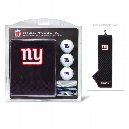 NFL New York Giants Embroidered Golf Towel (3 Golf Balls/12 Tee Gift Set)