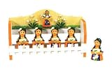 Review   / MEXICAN INDIAN LADY 3-D Wood Spice Rack & 5 Jars Set *NEW!*