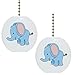 Set of 2 Baby Elephant Big Ears Solid Ceramic Fan Pulls