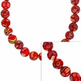 Sterling Silver Murano Red Beaded Millefiori Necklace