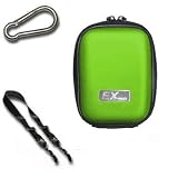Ex-Pro Clam Digital Camera Case Bag - GREEN - for Panasonic Lumix Cameras - Clam shell rugged finish, soft inside for protection, including should strap, carabina belt clip for easy carry. Internal Dimension to fit camera maximum :- L 10cm x H 7cm x D x 3cm