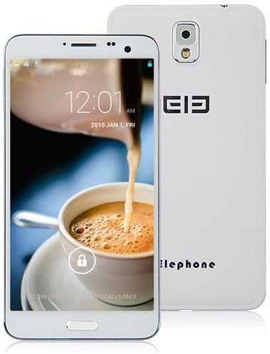 Unlocked Elephone P8 Smart Cell Phone MTK6592 1.7GHz Octa Core 5.7 inch FHD OGS Corning Gorilla Glass 2 Screen Android 4.2.2 RAM 2GB ROM 16GB GPS AGPS Suppot OTG Dual SIM WCDMA GSM---White