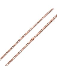 14K Rose Gold Plated Sterling Silver Figaro Chain 5.0MM (16, 18, 20, 22, 24, 30 INCH)