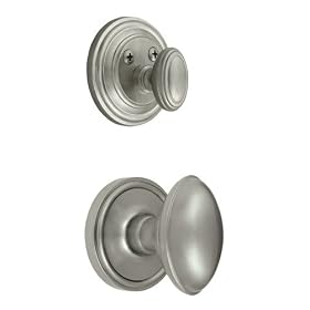 Grandeur GS72-GEOEDN-SN Georgetown Handleset Interior with Eden Prairie Knob, Satin Nickel... by Grandeur