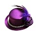 Purple Satin Mini Cocktail Top Hat W/Faux Pearls image 3