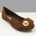 HEALTH Soda Women Ballet Flats Micro Suede Dk Tan