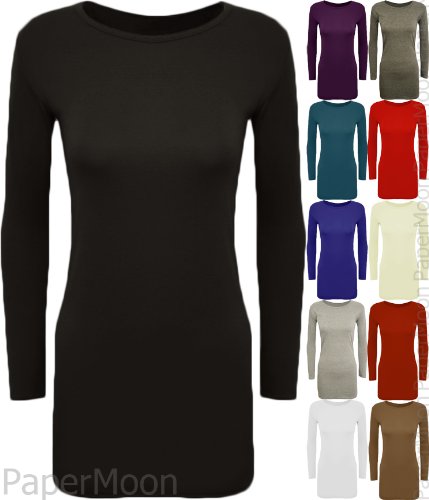 Ladies Mini Dress Long Sleeved BodyCon Top Sizes 8-14