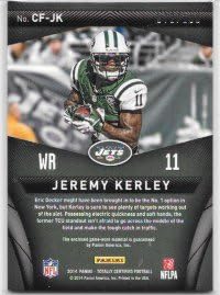 Jeremy Kerley 2014 Totally Certified Certified Fabrics Red #72/100 New York Jets Jersey Card #CF-JK