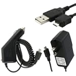 USB Data Cable + Rapid Car + Home Travel Charger For LG VX9100 EnV2, VX8610 Decoy, AX300, AX830 Glimmer, LX400 Blue, LX400 Burgundy, UX300 Cell Phone