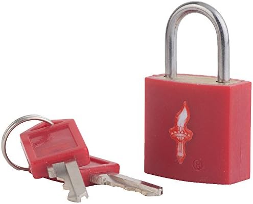 Safe Skies TSA-Recognized Padlock, Neon Red, One Size
