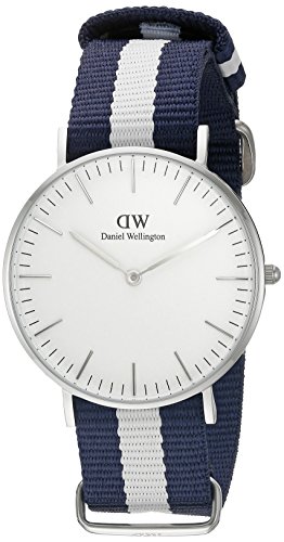 Daniel Wellington 0602DW - Reloj para mujer con correa de nylon, color blanco / gris