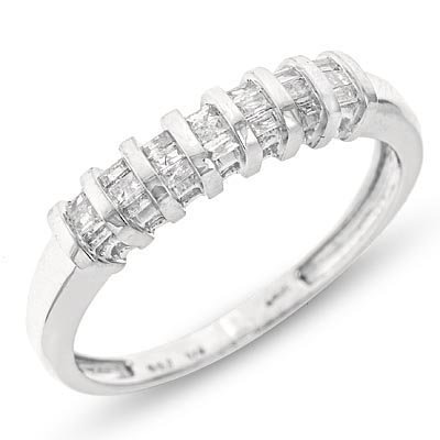 1/4 CT. T.W. Baguette Cut Diamond Men's Wedding Band 14K White Gold Wedding Ring - Free Gift Box -