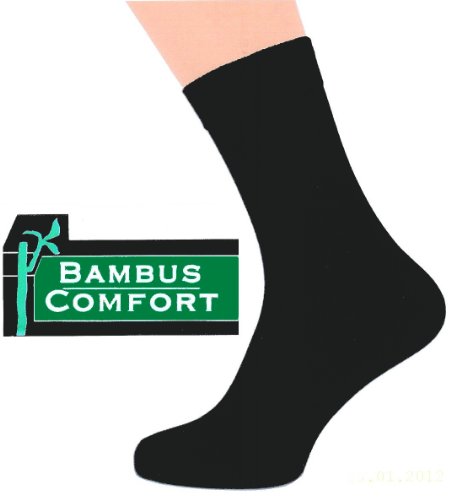 6er Pack Herren- Damensocken schwarz Bambus Komfortsocke 6er Pack Herren- Damensocken schwarz Bambus Komfortsocke