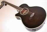 Left Hand Oscar Schmidt Acoustic Electric Concert/ Folk Size Guitar, Trans Black, Lefty