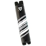 Glistening Stripes Glass Mezuzah White on Black
