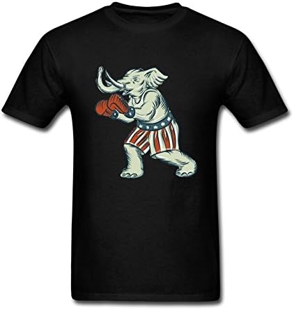 Susyrion Men's Republican Elephant Boxer Basic Short Sleeve T-Shirt L
