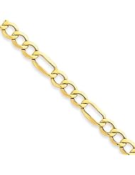 6.6mm, 10 Karat Yellow Gold, Figaro Chain - 7 inch