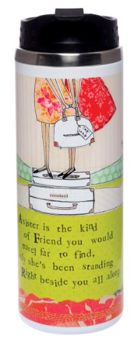Santa Barbara Design Studio Curly Girl Design, 12-Ounce Double-wall Stainless Steel Travel Mug, A Sister Is The Kind Of Friend